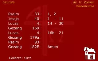 liturgie ds g zomer waardhuizen