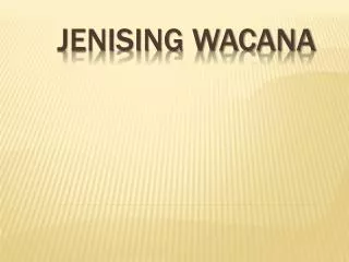 jenising wacana