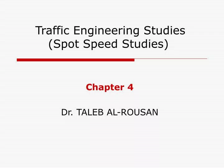 traffic engineering studies spot speed studies