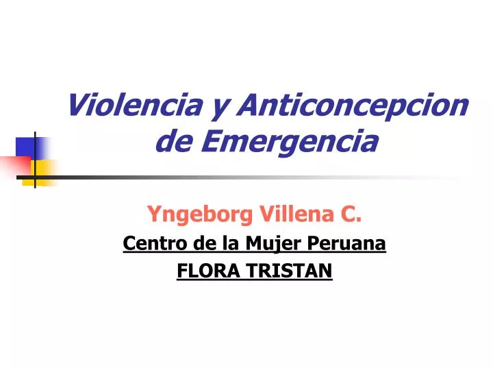 violencia y anticoncepcion de emergencia