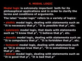 4. MODAL LOGIC