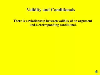 Validity and Conditionals