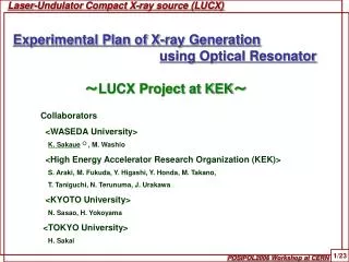 Laser-Undulator Compact X-ray source (LUCX)