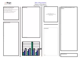 Title of Presentation Name(s) of Presenter(s) Department, Hope College