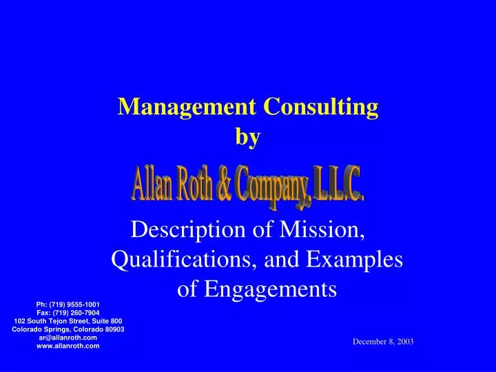 management consulting by