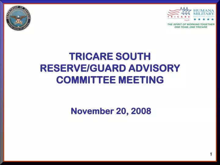 tricare south reserve guard advisory committee meeting