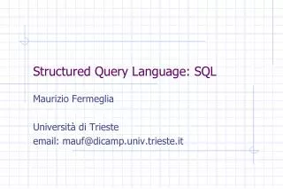 structured query language sql