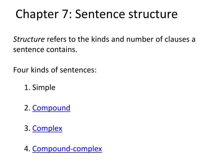 chapter 7 sentence structure