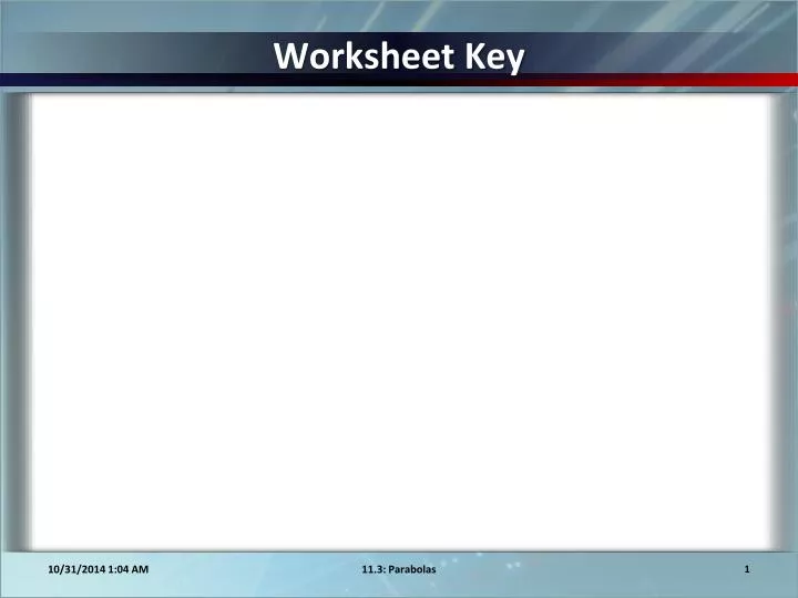 worksheet key