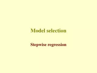 Model selection