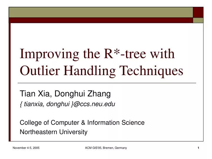 improving the r tree with outlier handling techniques