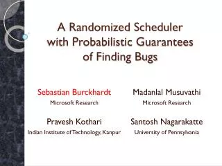 A Randomized Scheduler with Probabilistic Guarantees of Finding Bugs