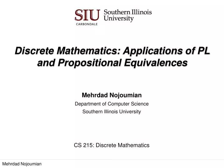 discrete mathematics applications of pl and propositional equivalences