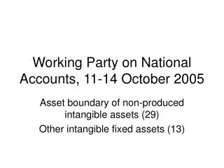 Working Party on National Accounts, 11-14 October 2005