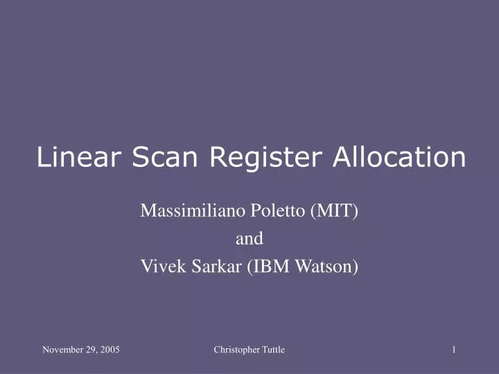 linear scan register allocation