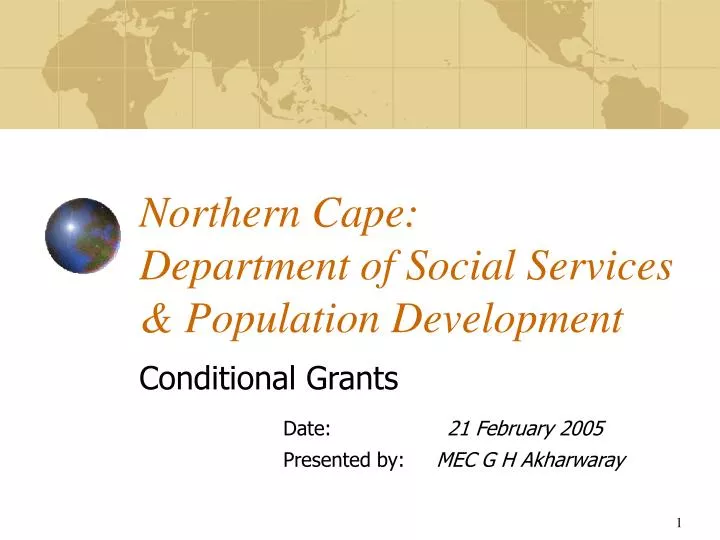 northern cape department of social services population development
