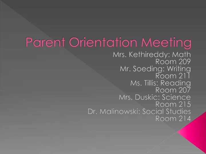 parent orientation meeting