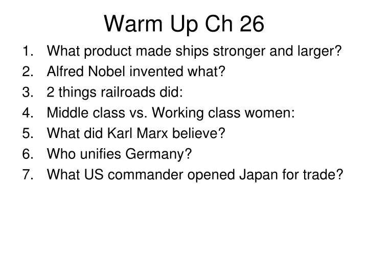 warm up ch 26