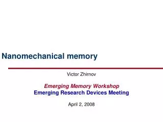 Nanomechanical memory