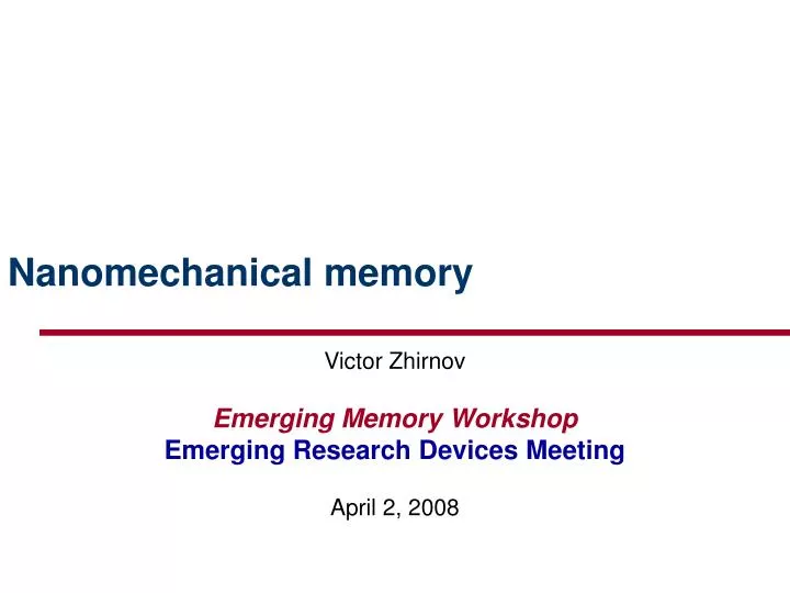 nanomechanical memory