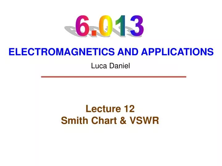 lecture 12 smith chart vswr