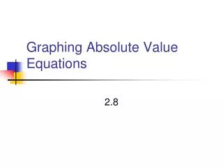 Graphing Absolute Value Equations