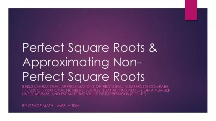 perfect square roots approximating non perfect square roots
