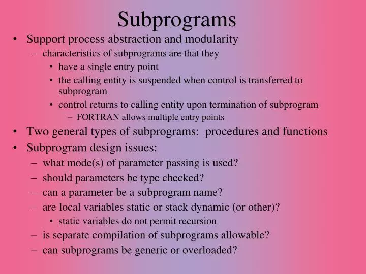subprograms