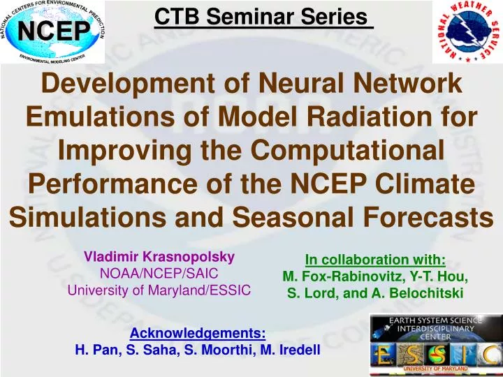 vladimir krasnopolsky noaa ncep saic university of maryland essic