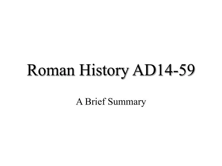 roman history ad14 59