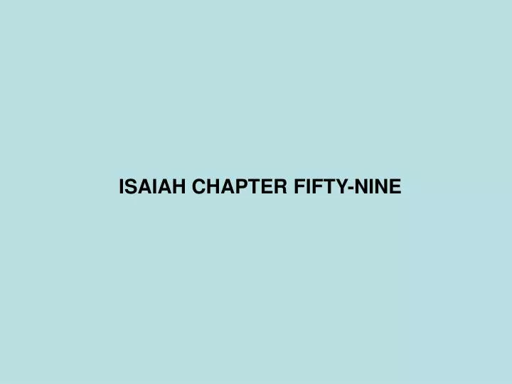 isaiah chapter fifty nine