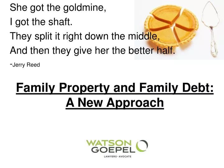 family property and family debt a new approach