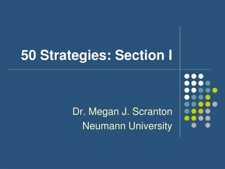 50 strategies section i