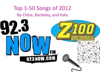Top 1-50 Songs of 2012