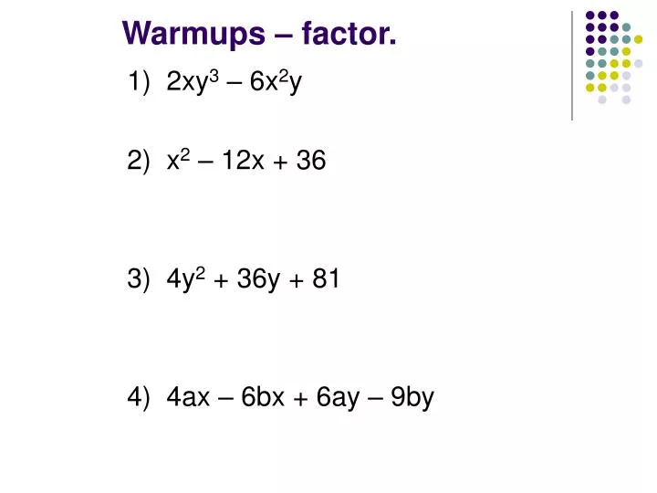 warmups factor