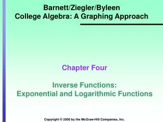 Barnett/Ziegler/Byleen College Algebra: A Graphing Approach