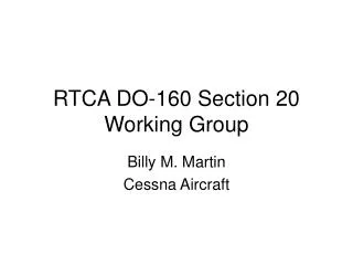RTCA DO-160 Section 20 Working Group
