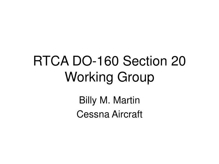 rtca do 160 section 20 working group