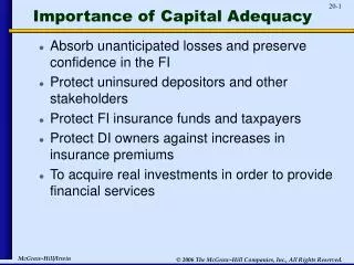 Importance of Capital Adequacy