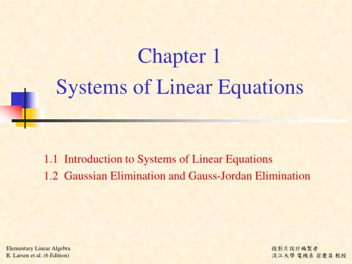 chapter 1 systems of linear equations