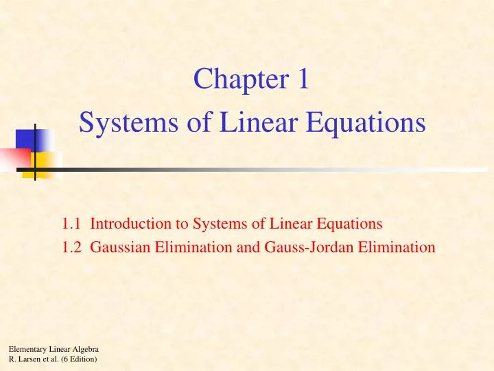 chapter 1 systems of linear equations