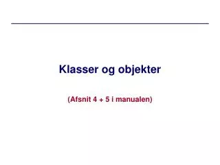 klasser og objekter