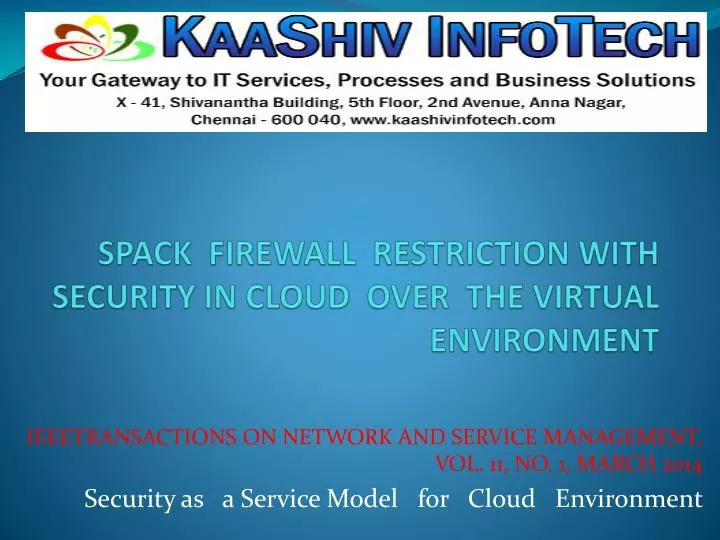 spack firewall restriction with security in cloud over the virtual environment