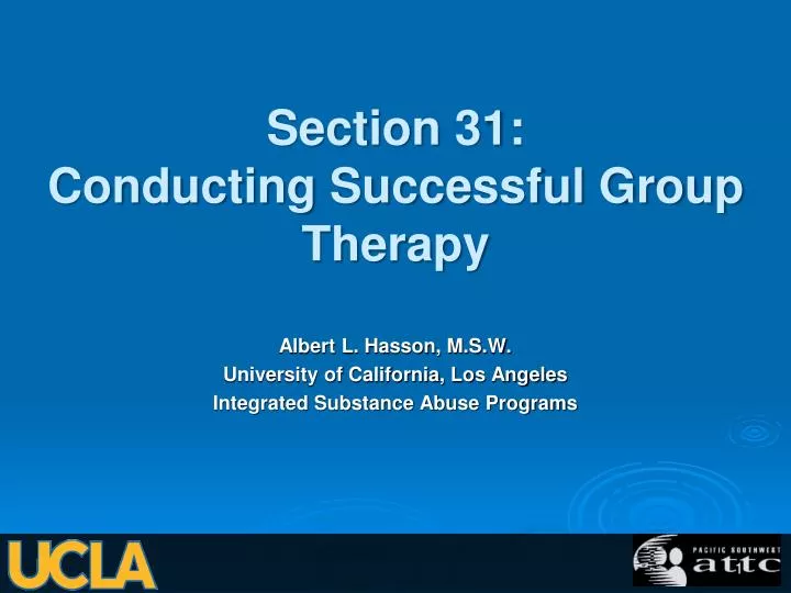 section 31 conducting successful group therapy
