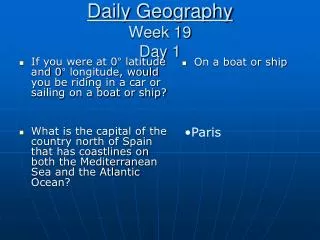 Daily Geography Week 19 Day 1