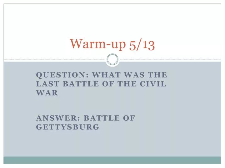 warm up 5 13
