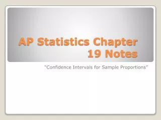 ap statistics chapter 19 notes