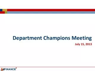 Department Champions Meeting