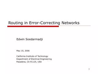 Routing in Error-Correcting Networks