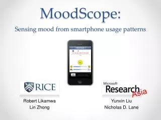 M oodScope : S ensing mood from smartphone usage patterns